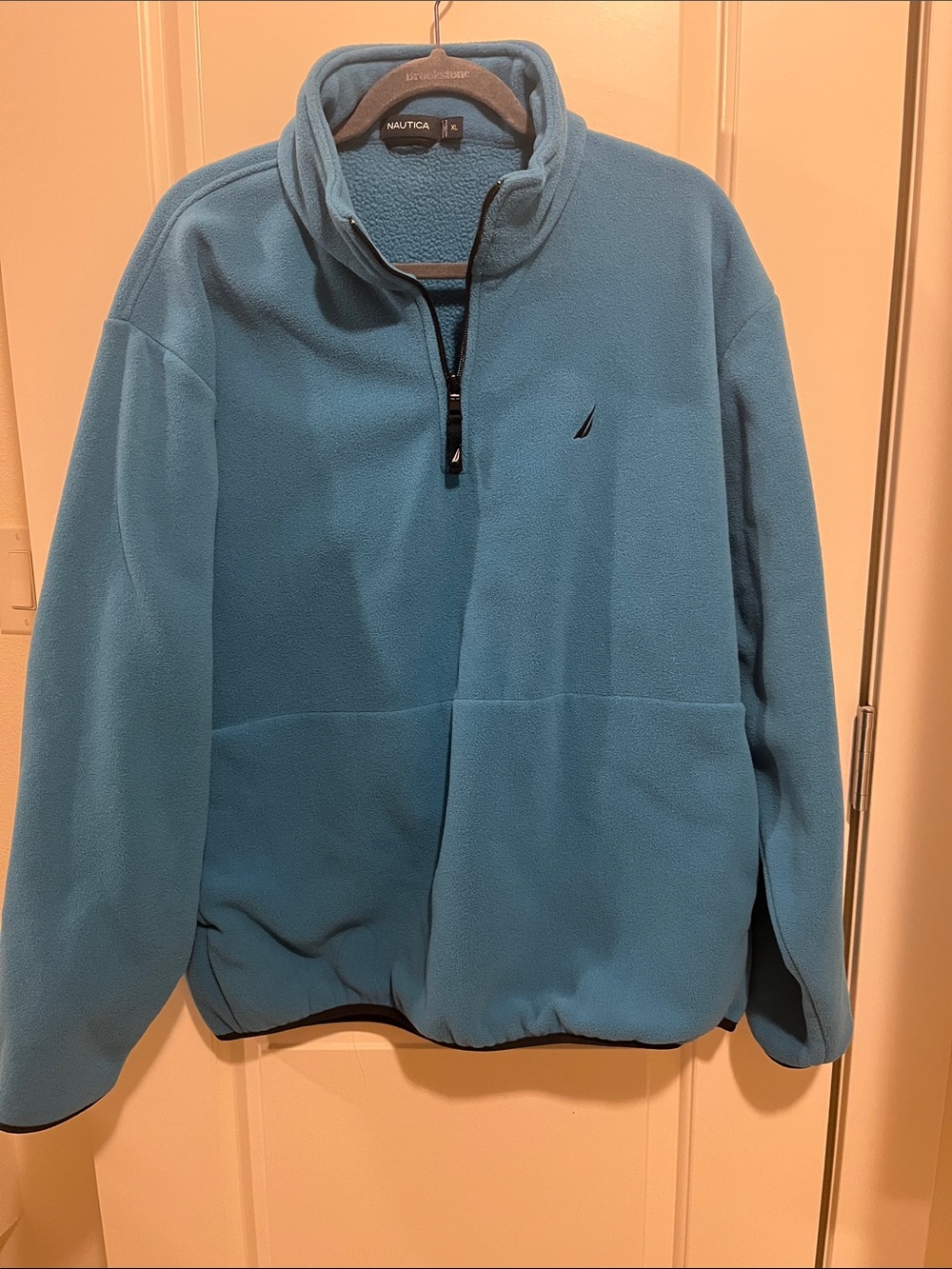 Nautica Men's Teal Blue Half-Zip Fleece Pullover